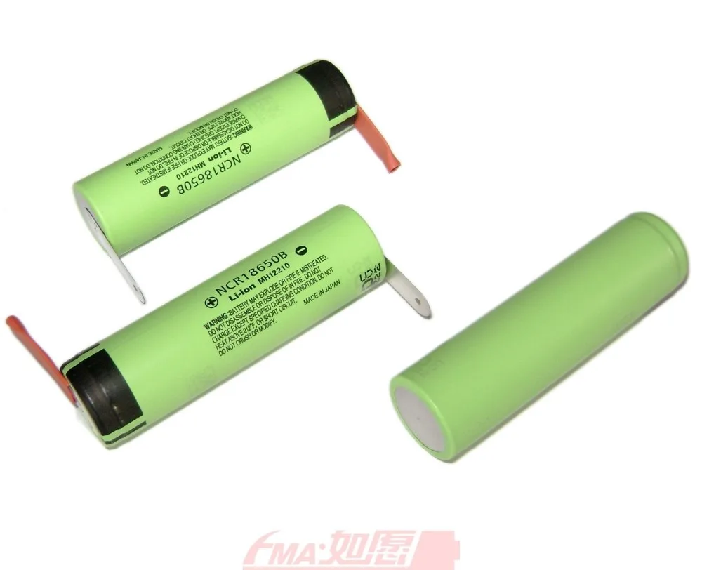 2Pcs Japan Rechargeable Li ion Battery 18650B 3.6V 3400mAh For E Car