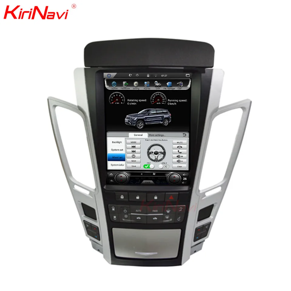 KiriNavi Telsa Style Vertical Screen 1 Din Android 8.1 10.4" Car Radio Gps Navigation For Cadillac CTS Old SRX Car Dvd Player 4G