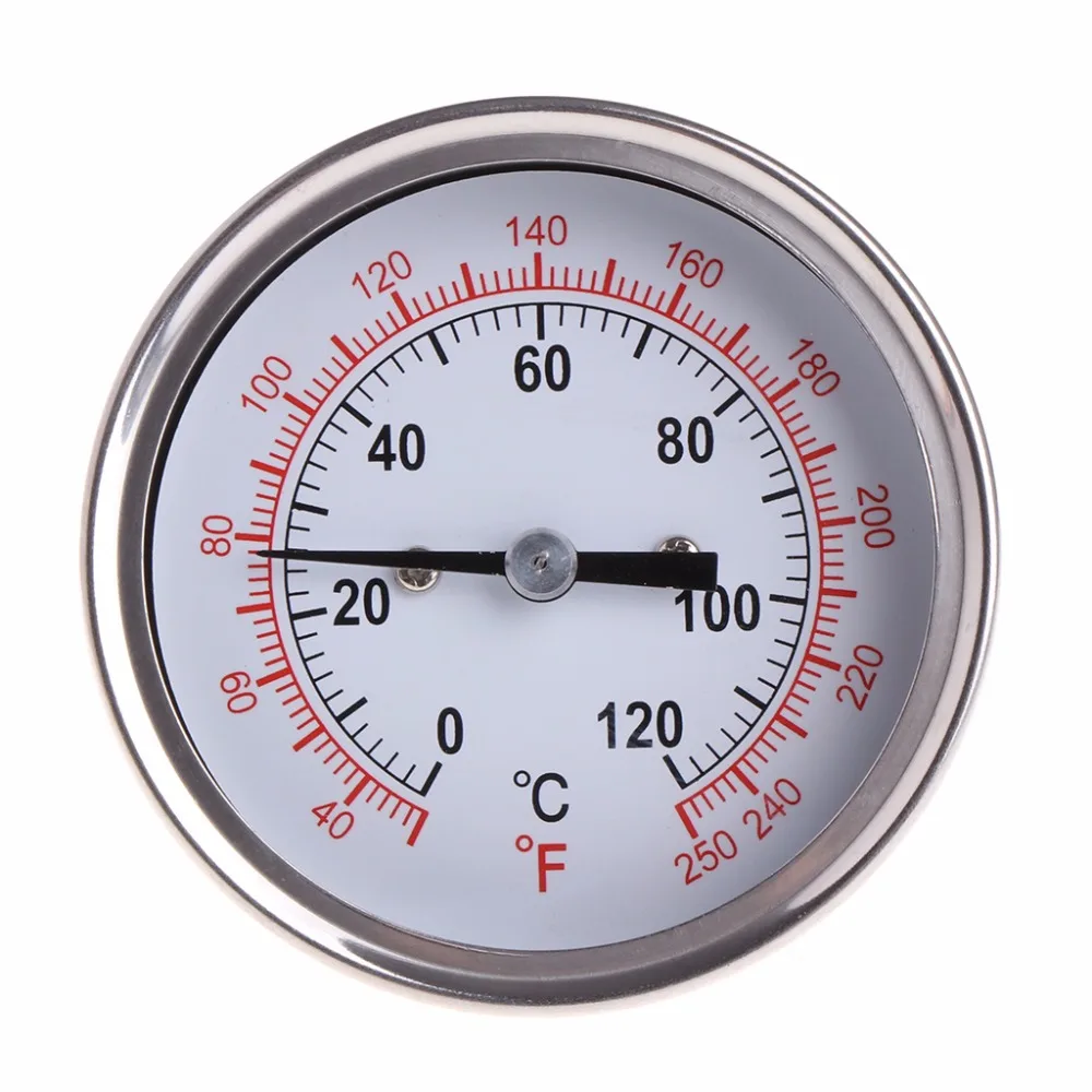 

1/2" Stainless Steel Dial Thermometer For a Moonshine Still Condenser Or Brew Pot Temperature Tester Tools
