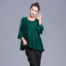 Модный стиль Футболки Семь рукавом Свободные раза рог рукав Футболки