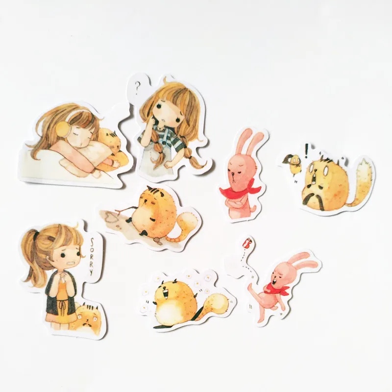 10bags Beautiful Smart Watercolor Girls Stickers DIY Scrapbooking Phone diary album Stickers for girls love gift