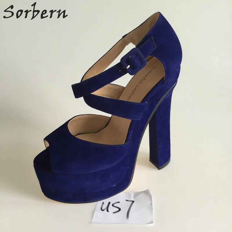 

Sorbern In Stock US7=EU37 US14=EU45 High Strange Style Women Sandals Summer Style Buckle Strap Sandalia Feminina Plus Size