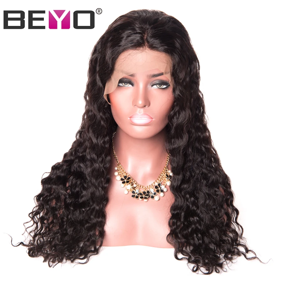 

Peruvian Water Wave Wig Full Lace Human Hair Wigs For Women Lace Wig With Baby Hair Pre-Plucked Natural Hairline Non Remy Beyo