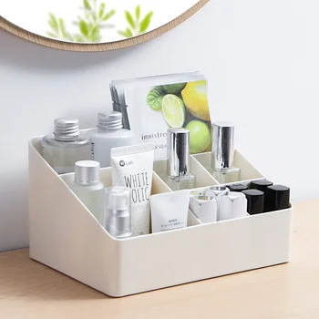 

Desktop Storage Box Cosmetic Lipstick Rack Multi-grid Remote Control Debris Stationery Finishing