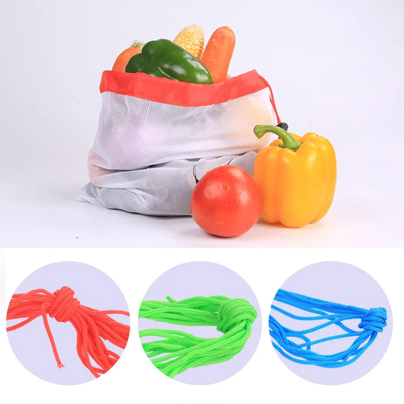 

1PC Reusable Mesh Produce Bags Portable Washable Eco Friendly Bags for Grocery Shopping Storage Fruit Vegetable Toys Sundries