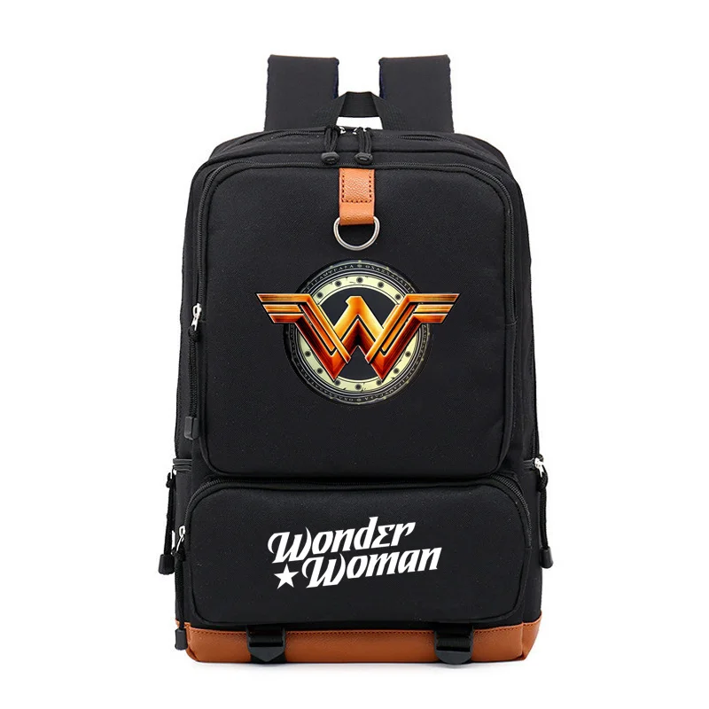 

Marvel Superhero Wonder Woman men Casual backpack boy girl School Bags travel Shoulder Bag Laptop Bags for Teenagers