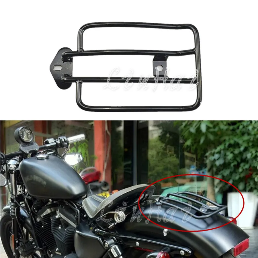 Черная металлическая стойка для багажа, сиденье для Harley Sportster 883 1200 2004