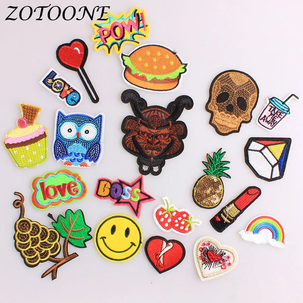 Патчи для одежды ZOTOONE железные с блестками в стиле панк принтом виде ананаса