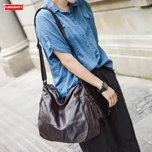 Новые женские сумки из воловьей кожи, модные женские сумки из натуральной кожи на плечо, женские большие простые сумки через плечо