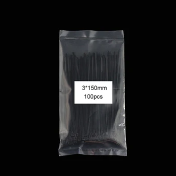 

100 pieces Black 50pcs 3*100/150 4*200/250 5*300/350 8*400 Network Wire Nylon Plastic Self-locking Cable Zip Tie