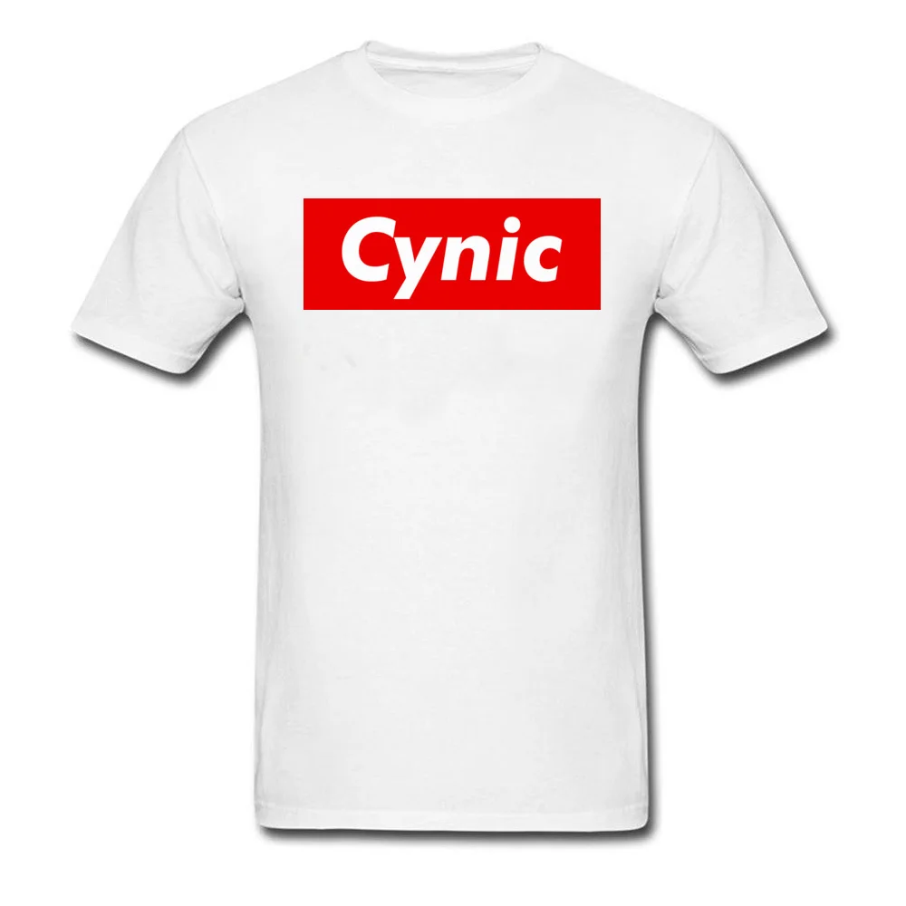 Cynic Box Design Pure Cotton Tops & Tees for Adult Printing T-Shirt Summer 2018 O-Neck Clothing Shirt Short Sleeve Cynic Box Design white