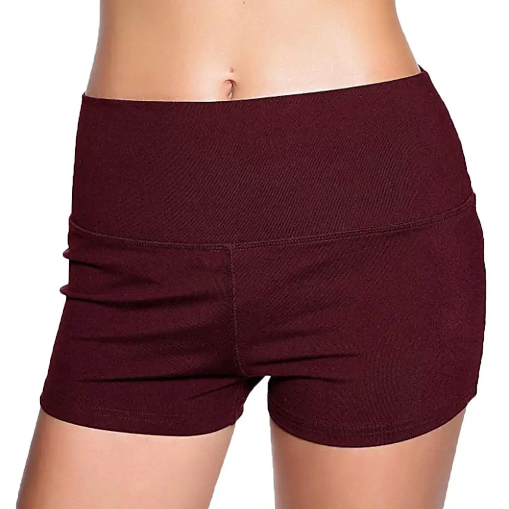 Женские спортивные шорты летние повседневные однотонные Стрейчевые шорты с высокой талией для спортивной йоги Короткие для отдыха на открытом воздухе фитнес-шорты женская одежда