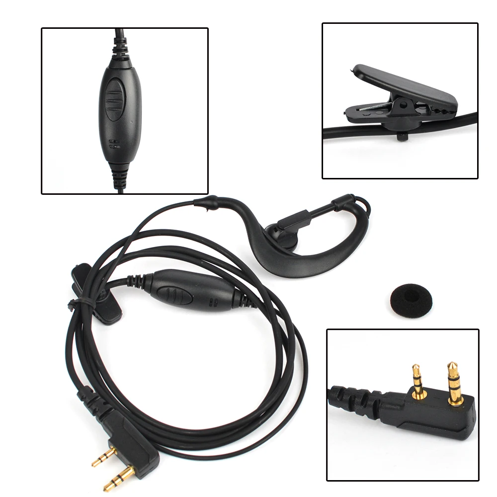 HYS Baofeng аксессуары 2 Pin Динамик PTT гарнитуры для UV5R UV5RA UV5RB UV5RC UV5RE + радиолюбителей