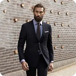 2019 новейший дизайн черные мужские костюмы для бизнеса Slim Fit Terno Masculino индивидуальный костюм Homme 2 шт (куртка + брюки)