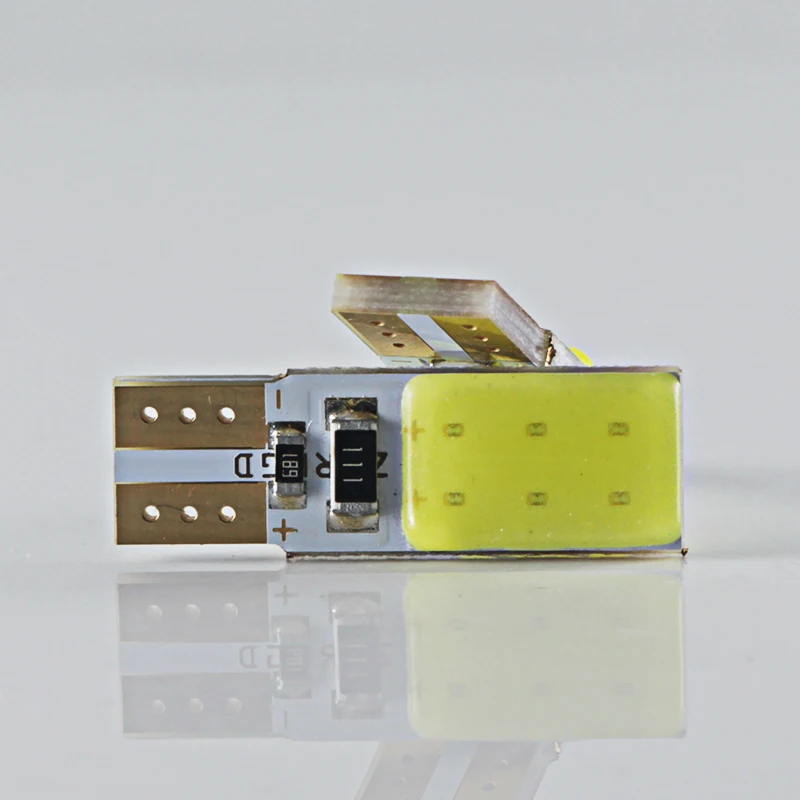 Светодиодная лампа t10 w5w 194 168 супер белая 12 В COB 2 Вт canbus силиконовая для стояночных