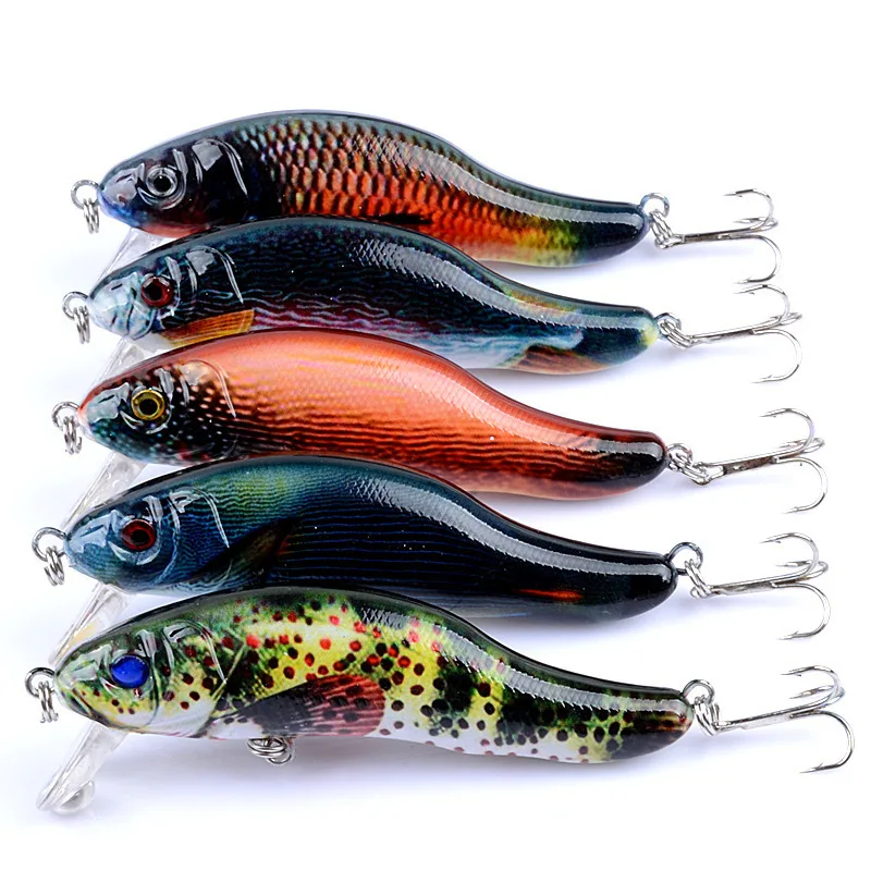  5Pcs/Lot 9cm/12.9g Lifelike Minnow Sea Fishing Lures Bionic Wobblers Artificial Hard Swim Bait Tack