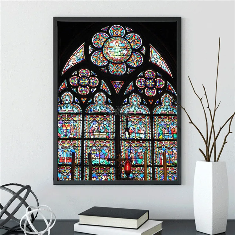 

New 5D DIY Diamond Painting Paris Notre Dame Landscape Embroidered Cross-stitch Round Diamond Mosaic Painting Home Decor