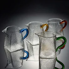 Стеклянный чайный набор, четыре цвета чайного делителя Pyrex, квадратный молоток, зерно, пирекс, ярмарка, чашка