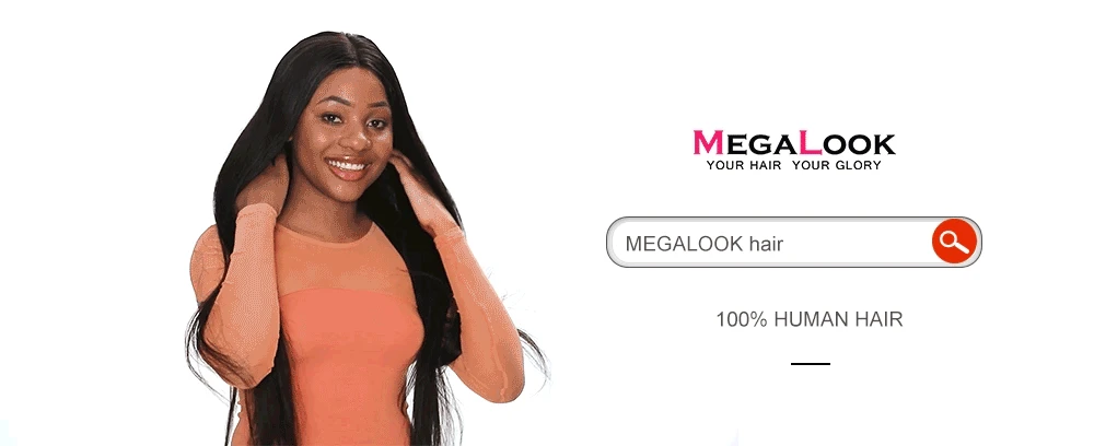 Megalook Малайзии прямые волосы Связки с синтетическое закрытие шнурка волос 100% Remy натуральные волосы с синтетическое закрытие