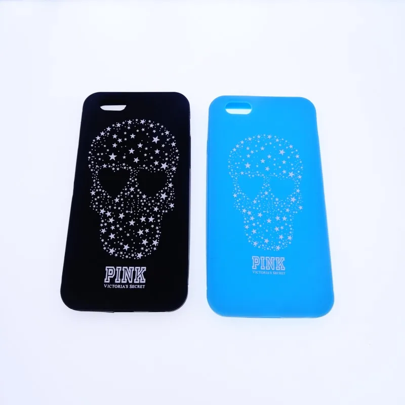 

3D Cartoon Skull Printed Patterned Multi Colorful PINK Style Soft Silicone Case for iPhone 6 6S 6G 4.7 Inch Phone Cover