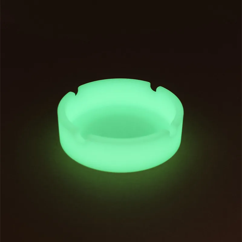 

Luminous Silicone Ashtray Round Ashtray Convenient Cigarette Case Shatter-resistant Creative Smoking Tool