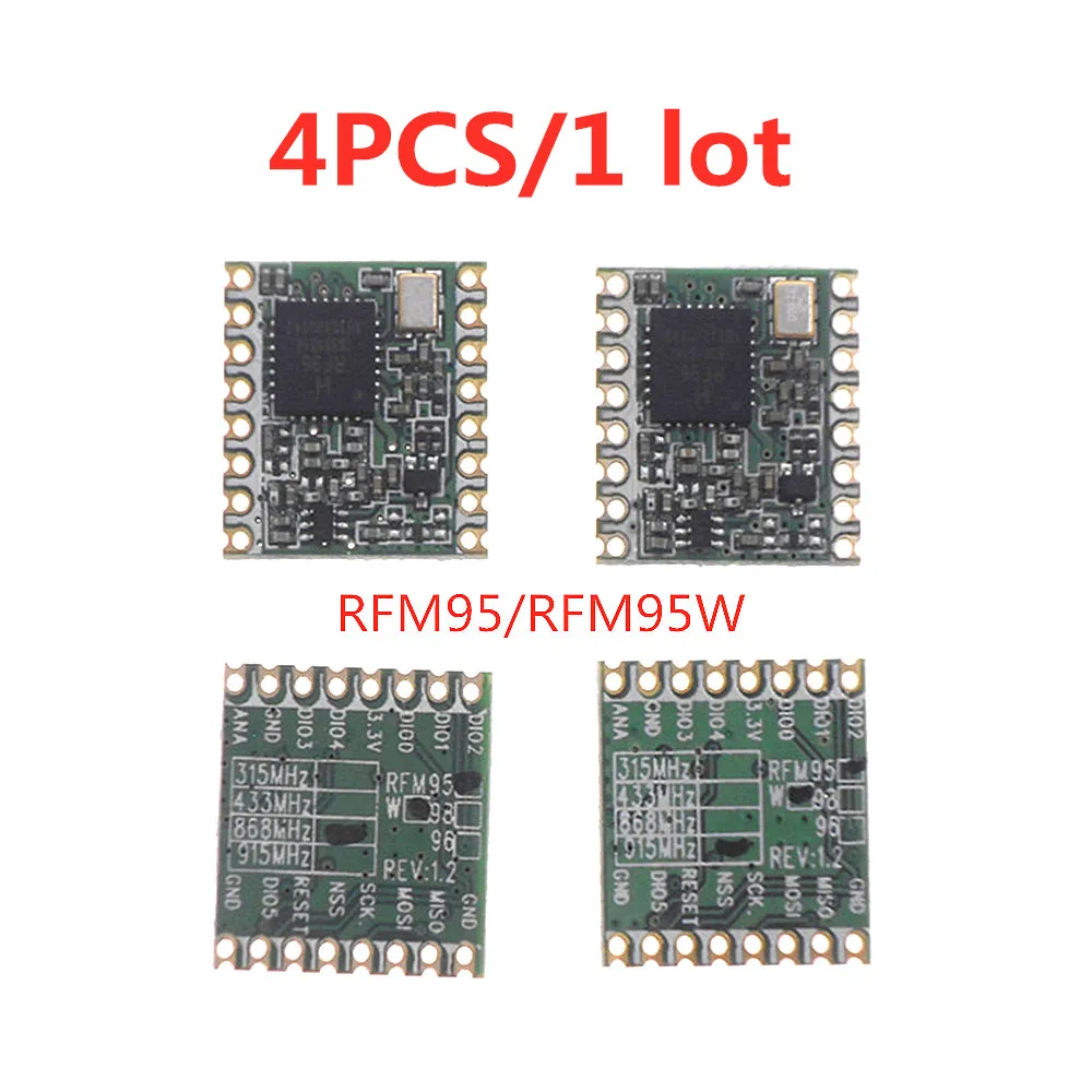 

4PCS RFM95 RFM95W 868 915 RFM95-868MHz RFM95-915MHz LORA SX1276 wireless transceiver module FCC ROHS ETSI REACH