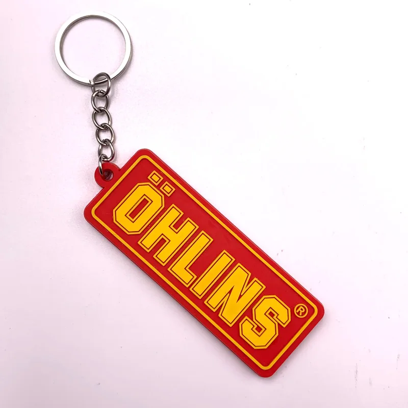 Двухсторонний Печатный автомобильный стильный резиновый брелок для ключей для OHLINS - Название цвета: 2