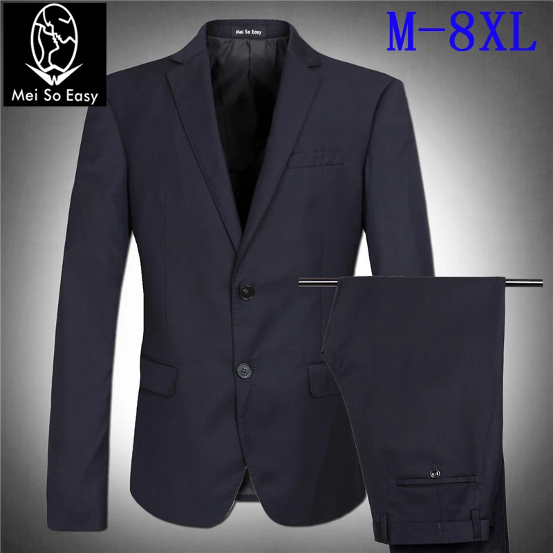 

2019 new arrival super large high quality 200KG suit men jacket very large suit sets for big man autumn winter plus size M-8XL