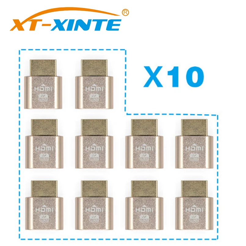 

100PCS HDMI 1.4 DDC EDID Dummy Plug VGA Virtual Display Adapter Headless Ghost Display Emulator Video card Lock plate