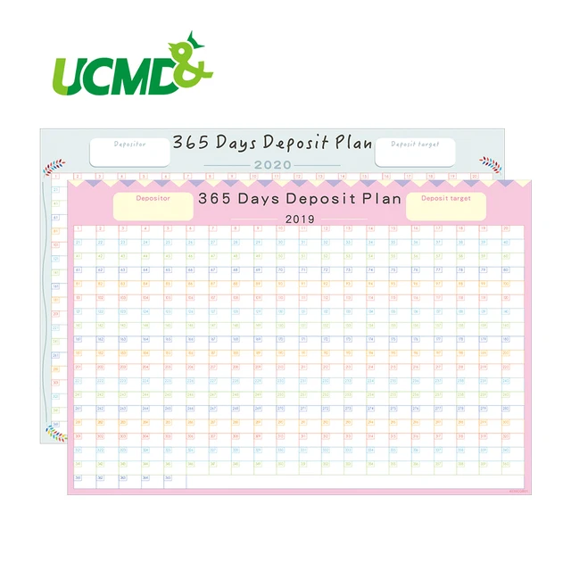 365 days calendar planner creative periodic deposit planning paper annual year planner