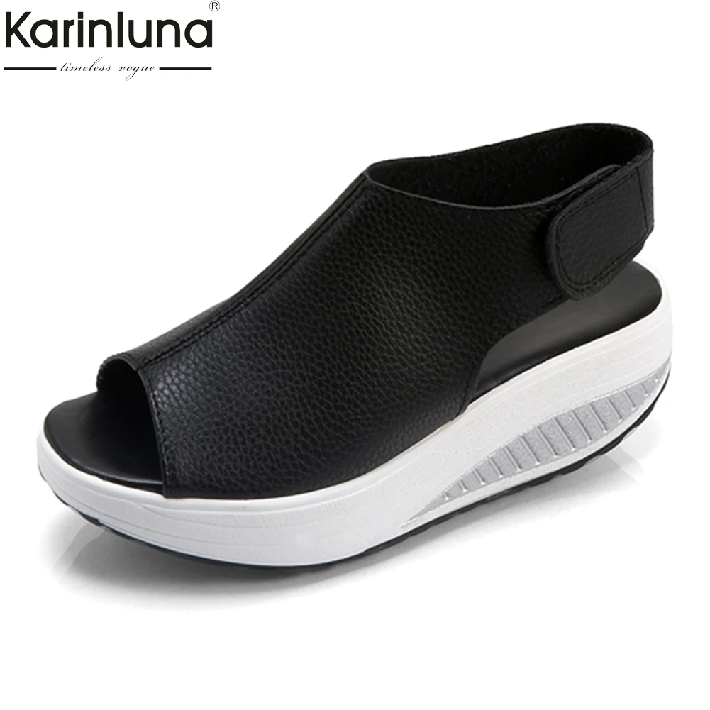 

INS leisure soft hook&loop peep toe summer shoes woman sandals flat platform comfortable sandals woman shoes