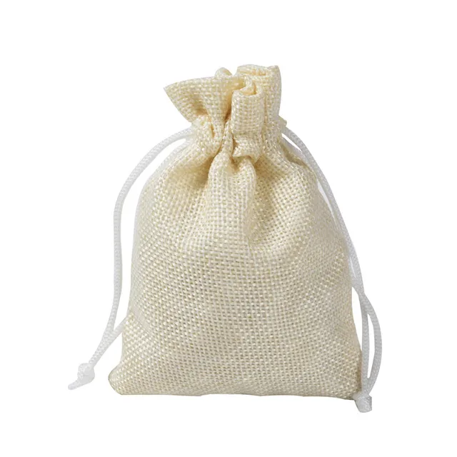 100PCS 7x9CM Colorful Jute Burlap Hessian Gift Drawstring Bags For Home