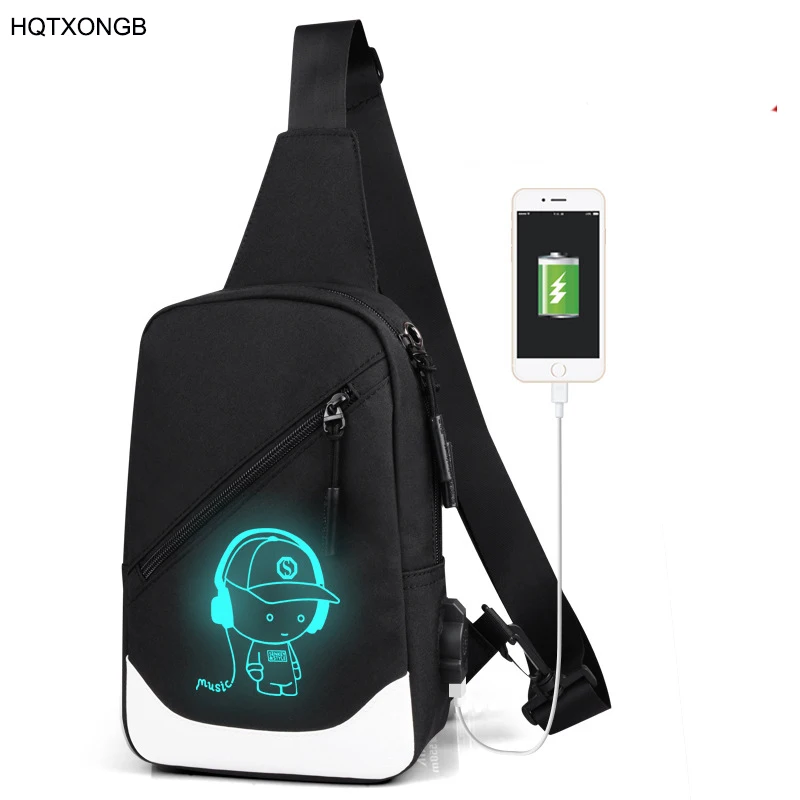 

Brand Fashion Sports Oxford Cloth Chest Bag Luxury men's Chest Bag High Quality Casual Shoulder Bag Simple will USB Chest Bag