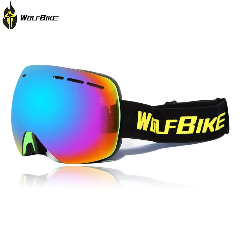 WOLFBIKE Motorcycle Goggles with Double Anti fog Spherical Lens Windproof Motocross Ski Goggles font b Snowboard