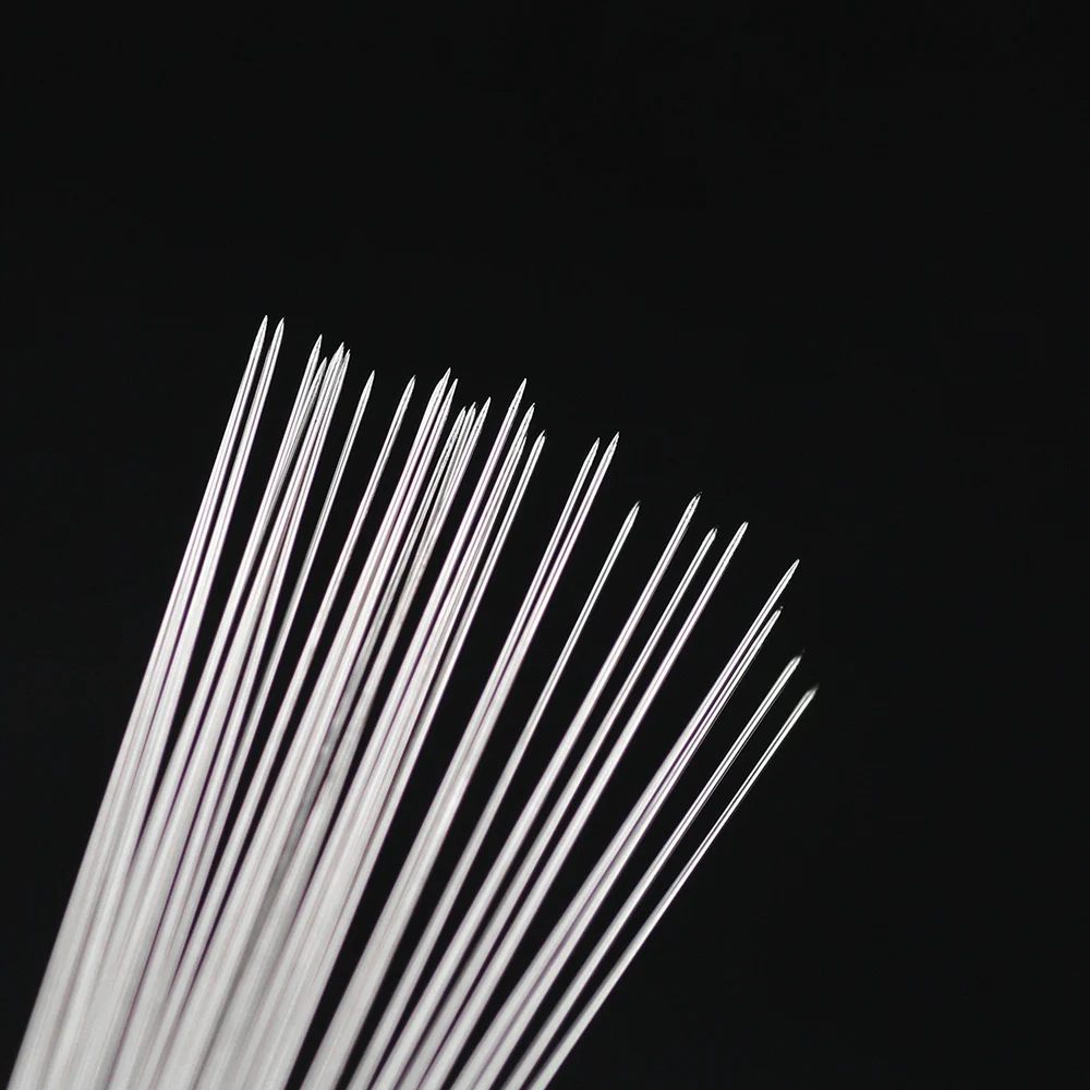 

BTFBES 30pcs Stainless Steel Beading Needles Silver Beaded pin beads Threading String Tambour for Jewelry bracelet making DIY