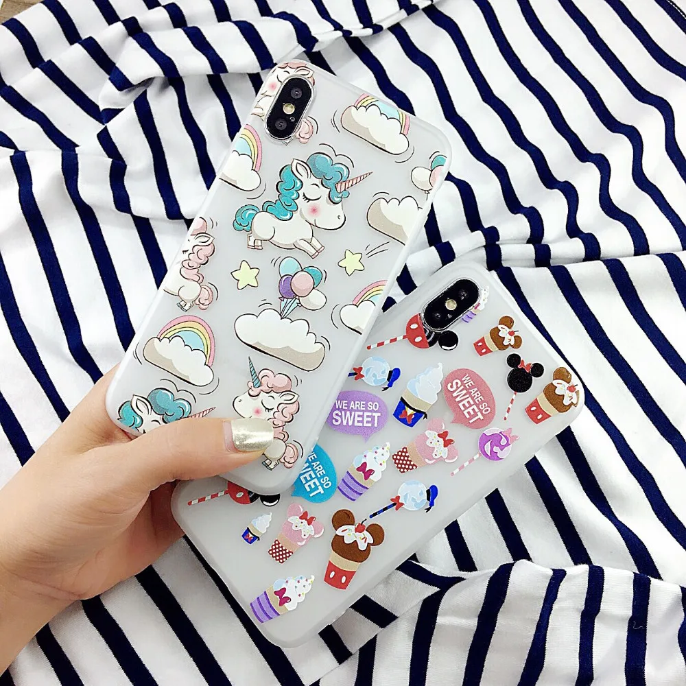 

JSPYL Luxury 3D Relief Case For iPhone 8 6 6S Plus Case Unicorn Soft Silicon Cover For iPhone 7 Plus Funda Case For iPhone X Bag