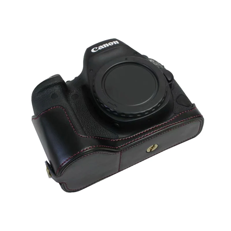 

PU Leather Camera Case Bag Cover For Canon EOS 6DII 6D Mark II 6D2 6DMII half Body With bottom Battery Opening