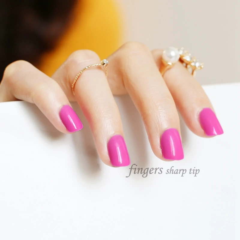 popular model solid color candy false nails short round head 24pcs Ms. required rose N363 | Красота и здоровье