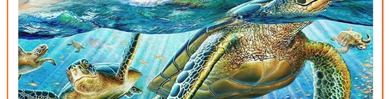 hobby crystals textile knitting cross stitch ocean turtle family full 5d diamond painting Children's room decoration painting3333_05