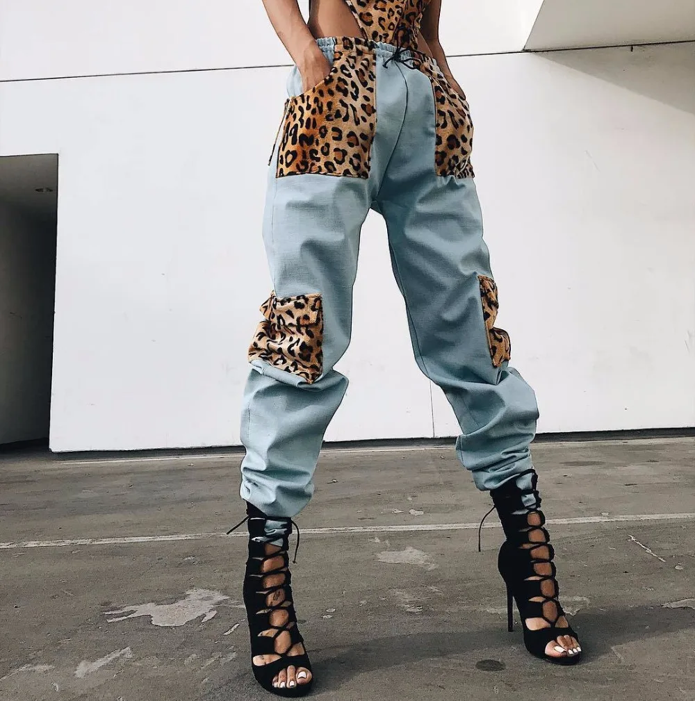 Sweatpants Rushed Europe And America 2019 Personality Comfortable Breathable Stitching Pocket Loose High Waist Casual Pants