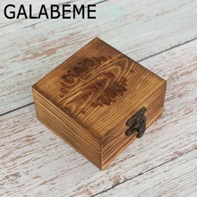 Galabeme Персонализированные Свадебные обручальные деревянные кольца шкатулка деревенские свадебные кольца коробка держатель пользовательское имя, дата кольцо коробка