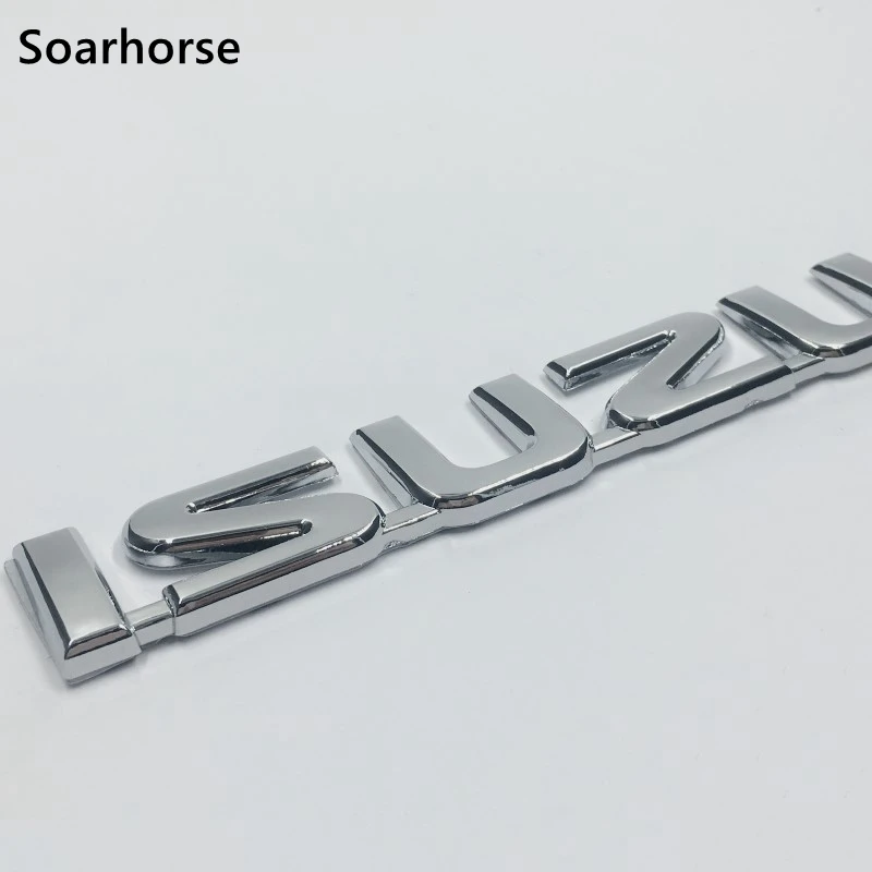 

3D Silver Logo For Isuzu Chrome Emblem Badge Car Rear Trunk Lid Sign Nameplate Decoration Sticker