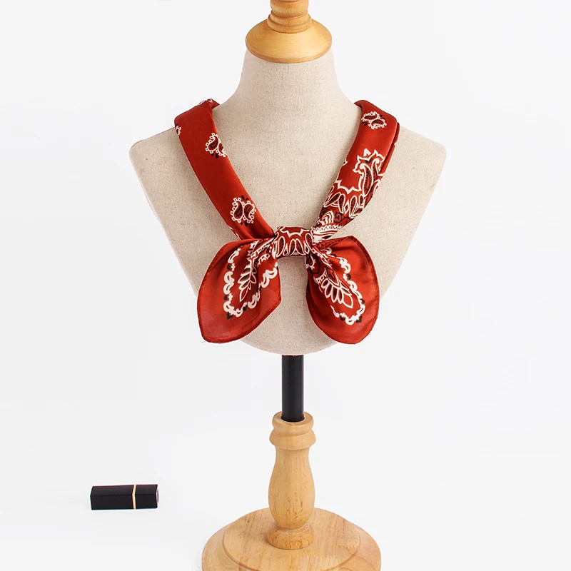 Горячие новые цепи солидер плед печати цвет для женщин люксовый бренд саржевый шелковый шарф небольшие Квадратные платки хиджаб оголовье