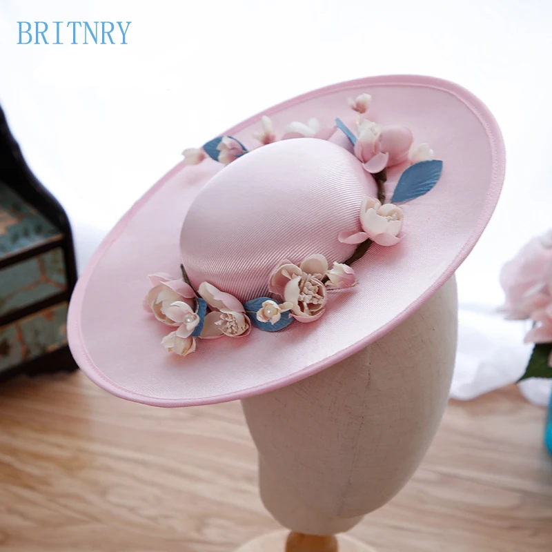 

BRITNRY Elegant Wedding Hat Beautiful Flowers Bride Hat Women Wedding Hats