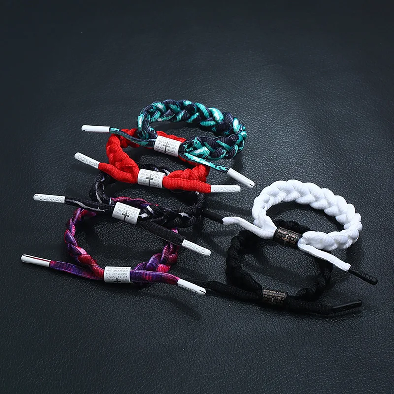 

2pcs/lot Hand-knitted basketball shoelaces Trend girl fashion sports wristband star bracelet men's trend hand jewelry
