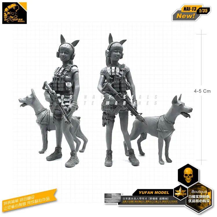 

1/35 Day Series Girl Soldier with Dog Resin Soldier Nai13