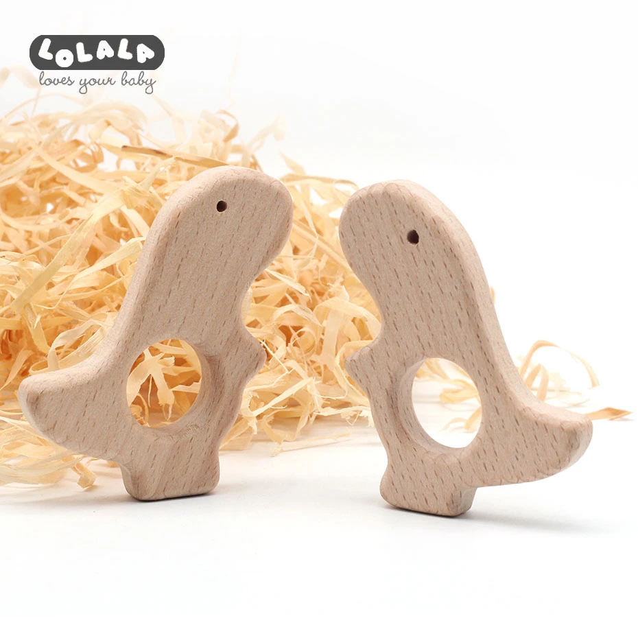 

10PC Natural Beech Baby Molars Wood Gum Dinosaur Baby Gum Chewing Repair Baby Molars Preferred Children's Toys