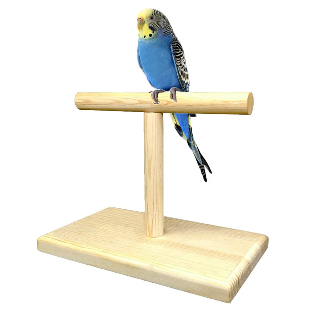 Natural Wooden Parrots Swing Toy Birds Colorful Beads Bird Supplies Bells Toys Perch Hanging Swings Cage for Pets