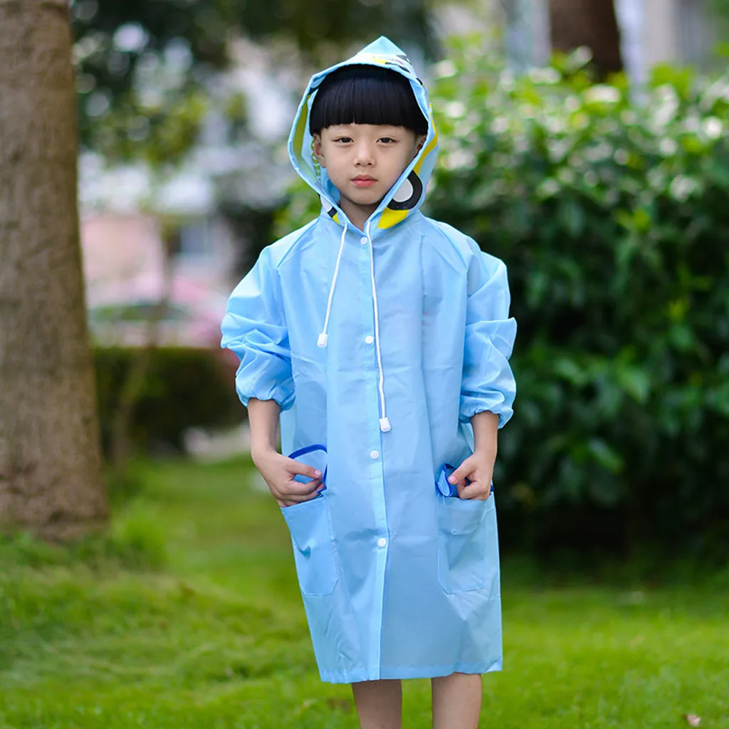 

Children's Suits Clothing Hot Sale Boys Toddler Rain Jacket Girls Boys Cartoon Raincoat Waterproof Hooded Long rainwear for kids