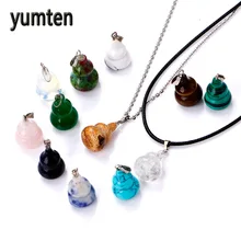 Yumten ожерелье из природных кристаллов Тыква кулон 12 шт драгоценных камней бусины Pingente Safira Рубин воротник плата колье Coeur klye Bayan